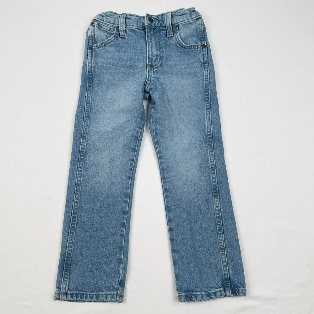 Wrangler Retro Slim Straight Light Wash Denim Jeans Girls Size 6 Western Cowgirl